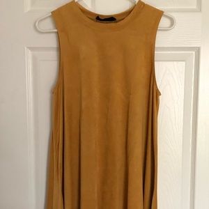 Audrey 3+1 Suede Mustard Dress